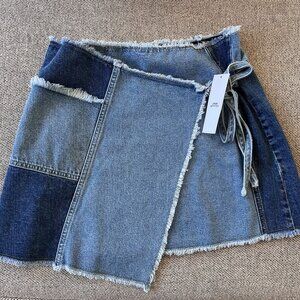 (until 3/31) NWT Urban Outfitters BDG Patchwork Denim Wrap Mini Skirt - Size M